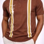 Mogulgus Retro Striped Brown Shirt