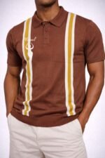 Mogulgus Retro Striped Brown Shirt