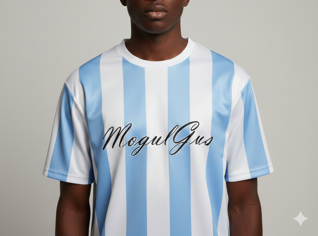 Gemini_Generated_Image_s8777zs8777zs877 Mogulgus White & Blue Strip Shirt - Image 1