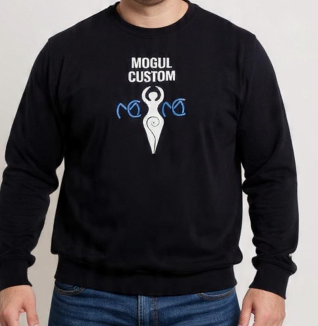 black sweat Mogulgus Premium Comfort Crewneck Sweatshirt - Image 1