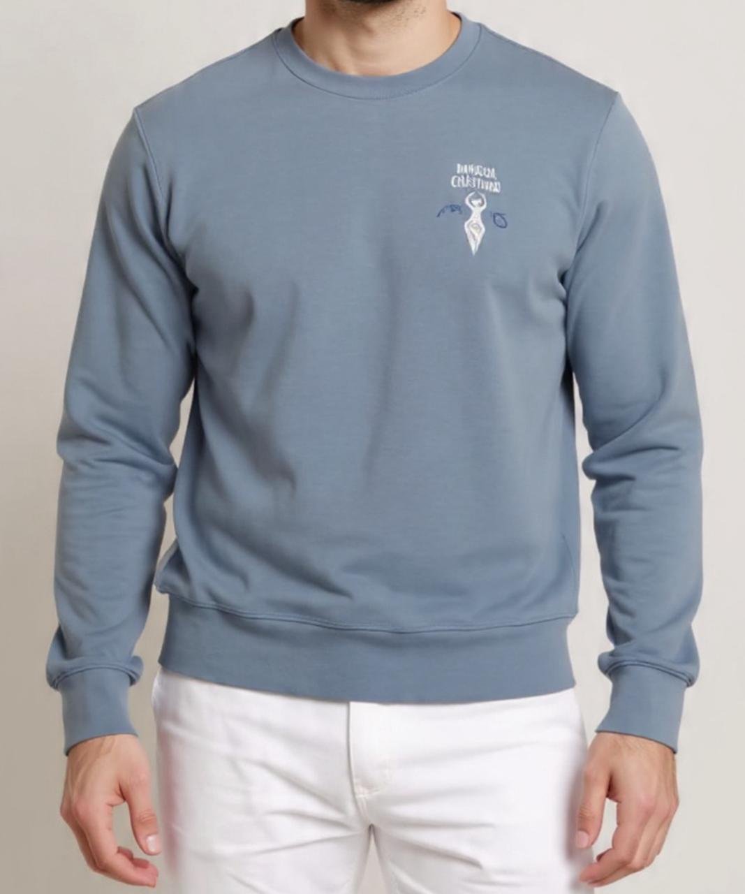 light grey Mogulgus Premium Light Grey Crewneck Sweatshirt - Image 1