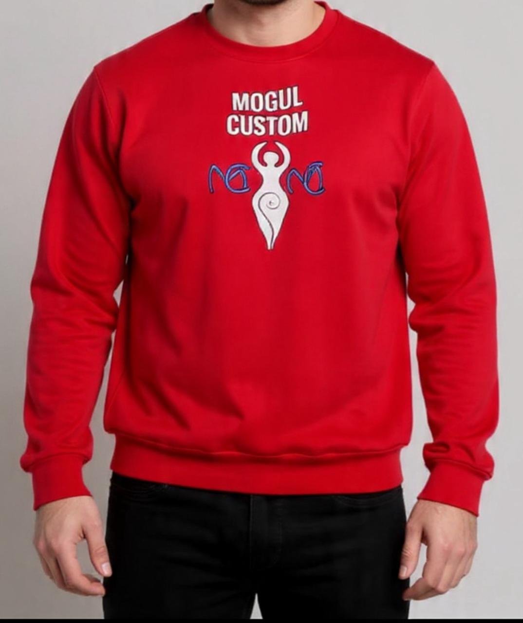 orange Mogulgus Premium Red Crewneck Sweatshirt - Image 1
